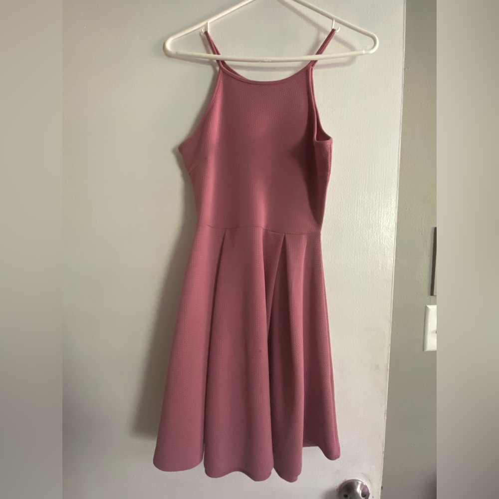 Halter pink mini dress
